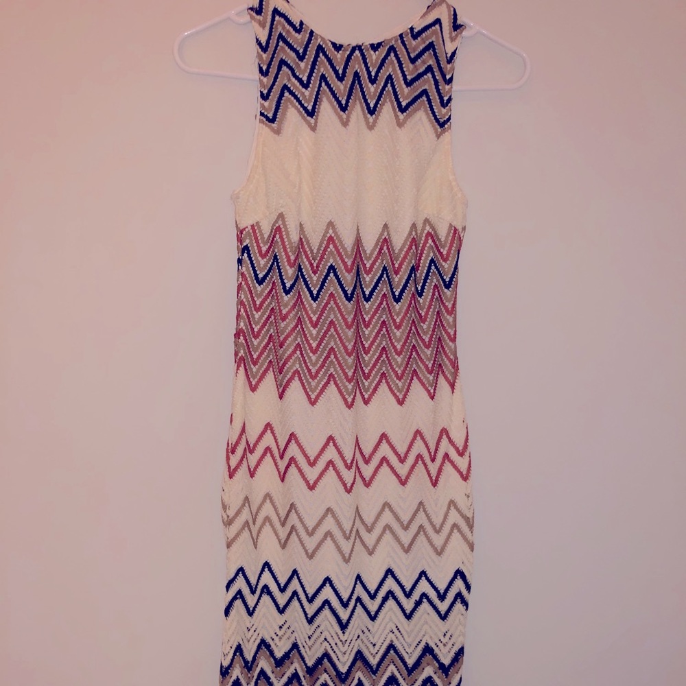 Multi colored zig zag print Maxi dress